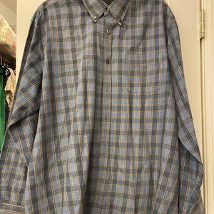 VAN HEUSEN STUDIO Slim Fit Men's Plaid Button Down Shirt Size X-Large XL